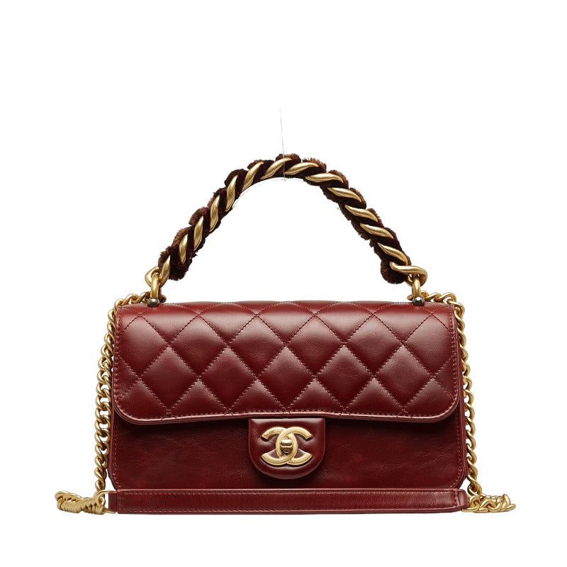 Chanel Vintage Burgundy Leather lined Flap 2.55 Bag Mademoiselle Chain Red  ref.470978 - Joli Closet