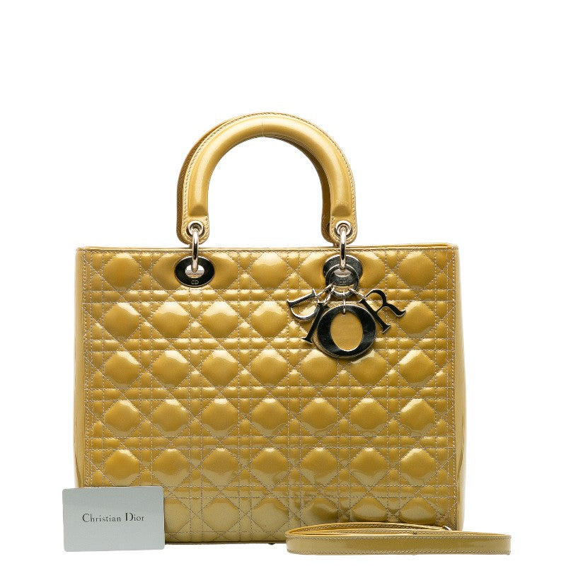 Large Cannage Patent Lady Dior Bag