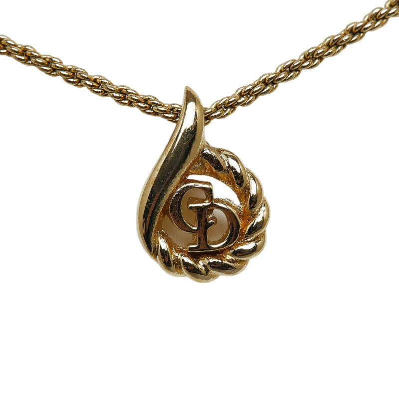 DIOR Gold Plated CD Logo Chain Necklace for Women