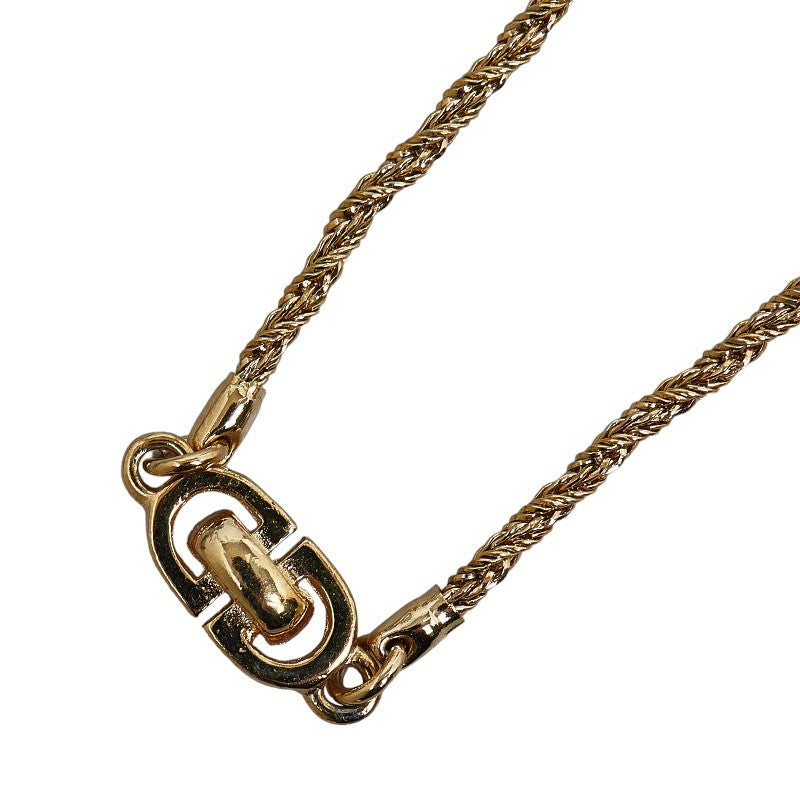 DIOR Gold Plated CD Logo Long Double Necklace for Women