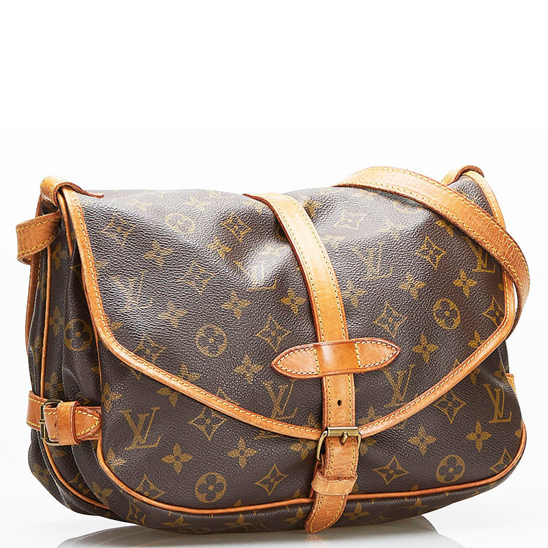 Authentic Louis Vuitton Monogram Saumur 30 Messenger Crossbody Handbag  M42256