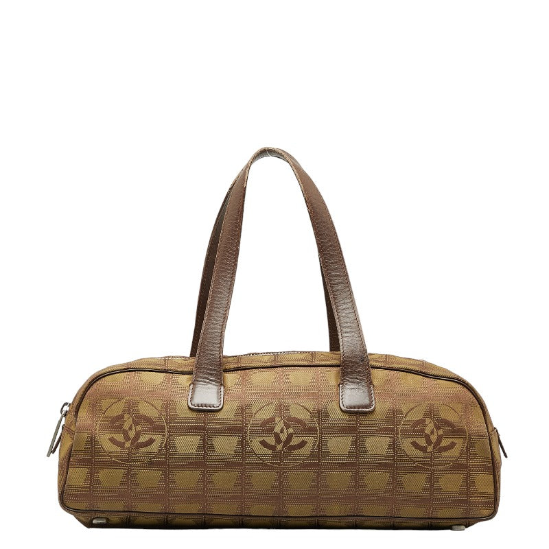 Chanel New Travel Line Mini Boston Bag Canvas Handbag in Good condition