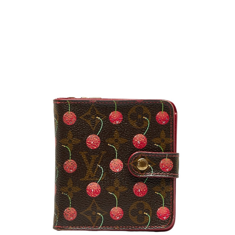 Louis Vuitton Monogram Cherry Bifold Compact Wallet Canvas Short Wallet M95005 in Good condition