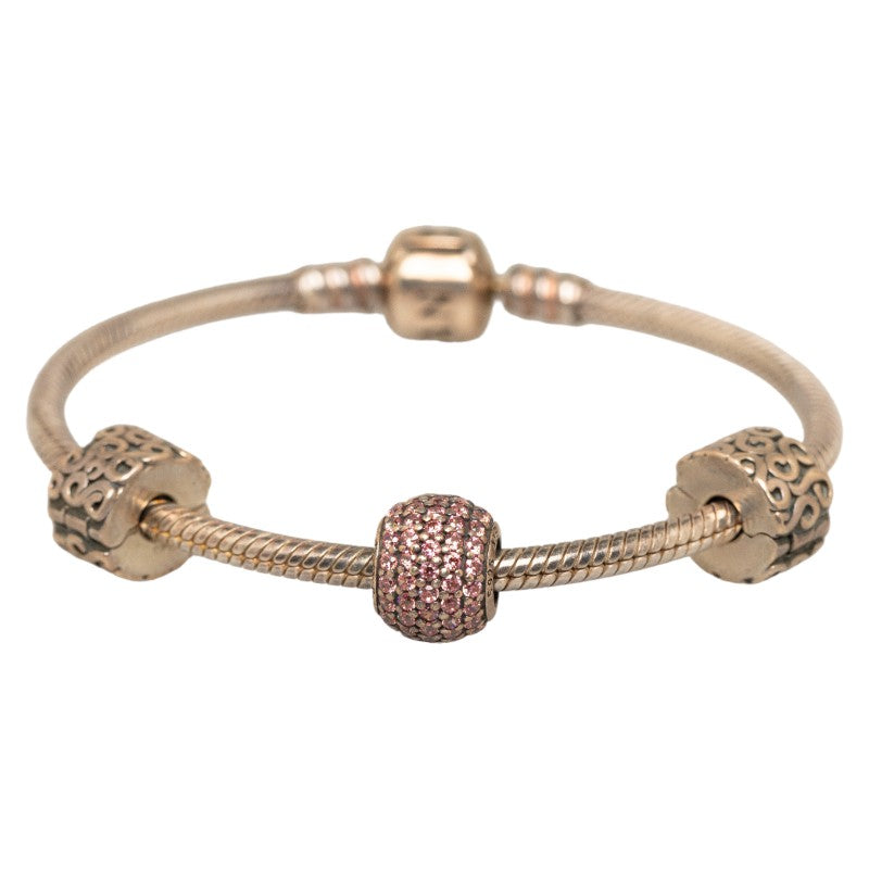 [LuxUness] Rhinestone Bead Bracelet Metal Bracelet in Good condition