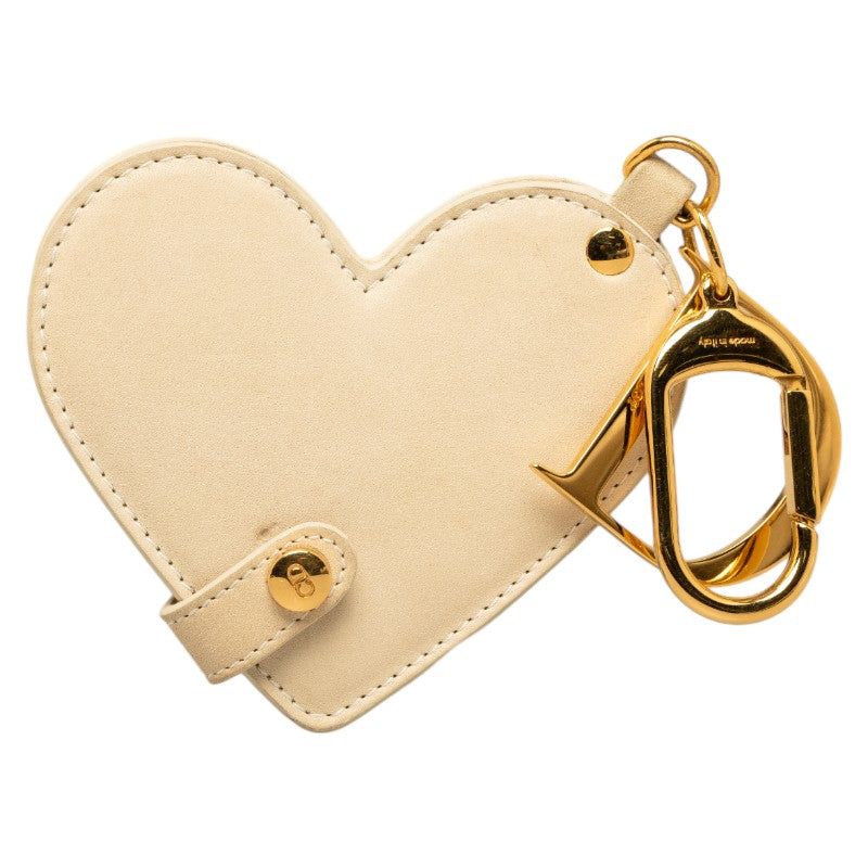 Leather Heart Mirror Bag Charm