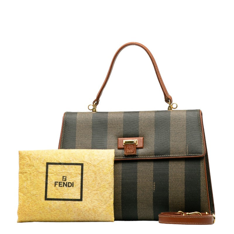 Fendi Pequin Canvas Handbag Canvas Handbag in Good condition