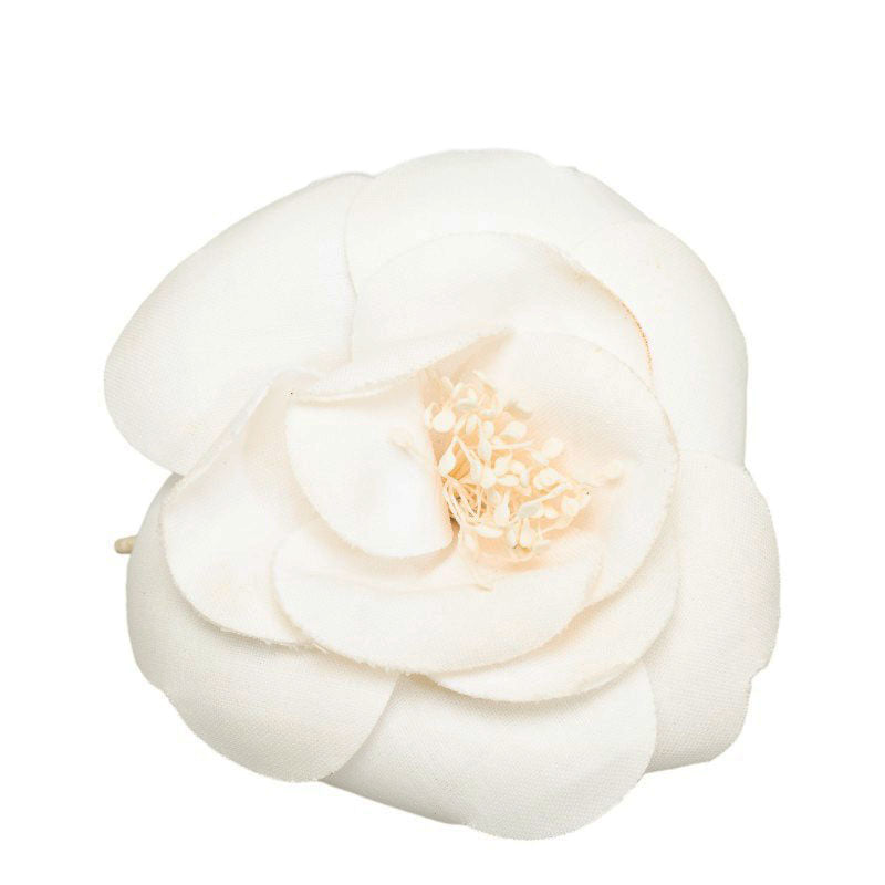 Chanel Camellia Flower Brooch Canvas Brooch in Good condition