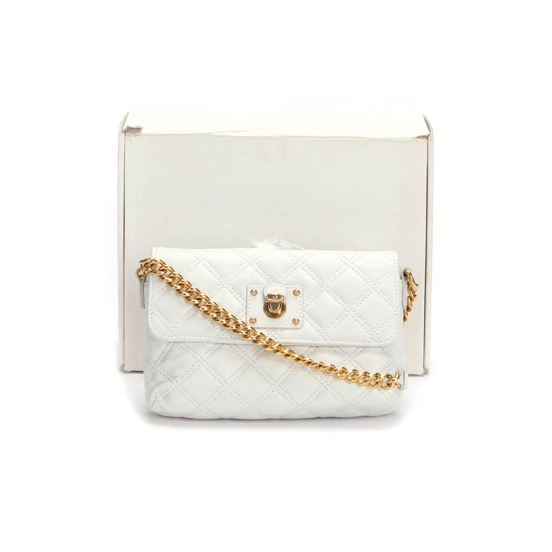 Quilted Leather Chain Crossbody Bag