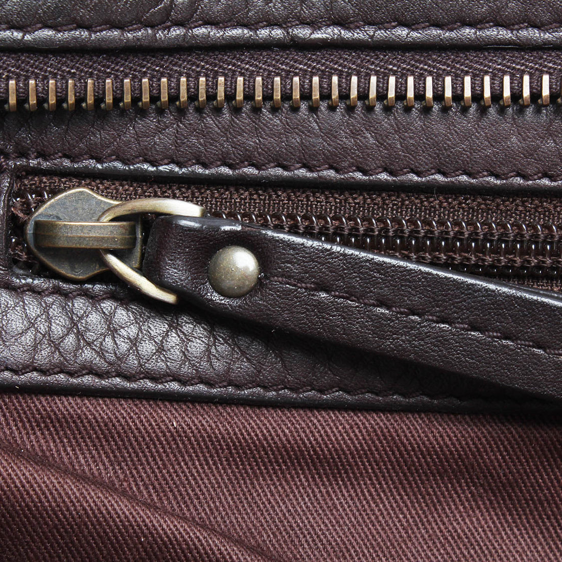 Stripe Detail Leather Handbag