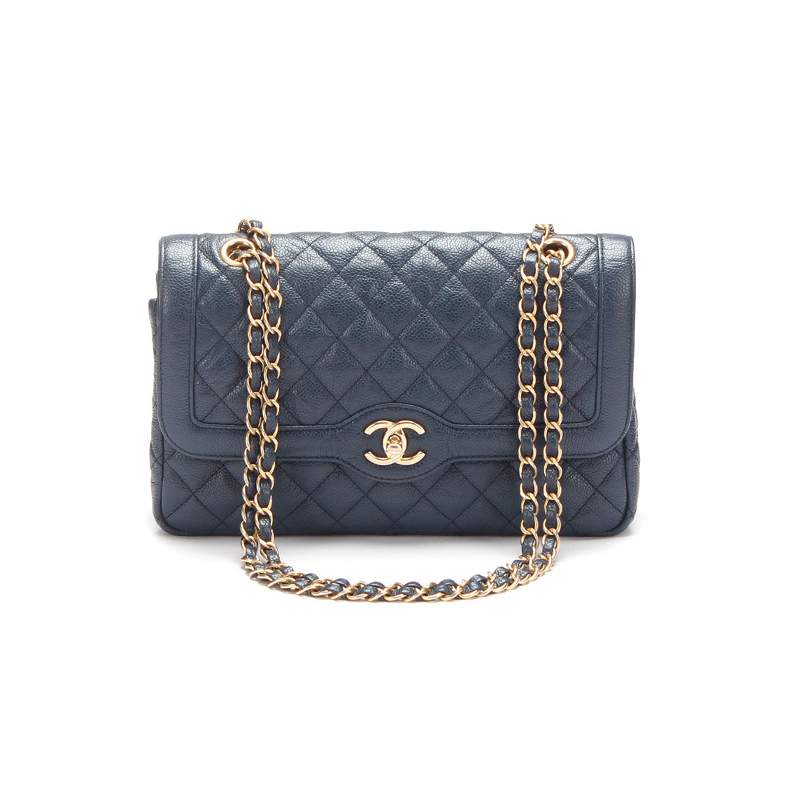 Chanel CC Quilted Caviar Flap Bag Leather Shoulder Bag in Good condition