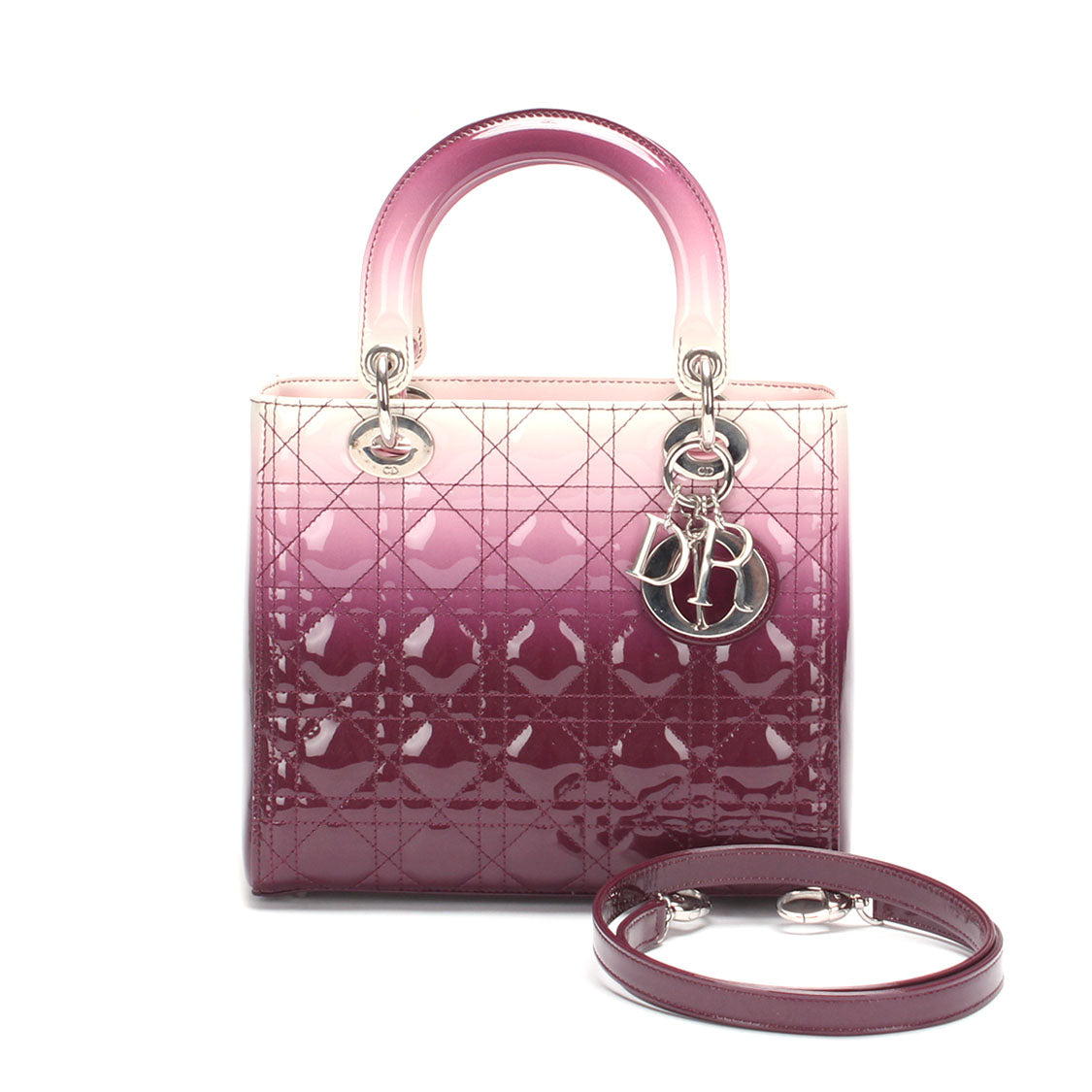 Lady Dior patent leather handbag