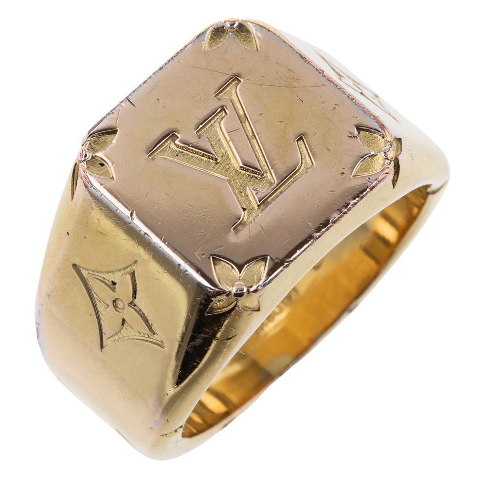 Louis Vuitton Monogram Ring Signet  Metal Ring M80191 in Fair condition