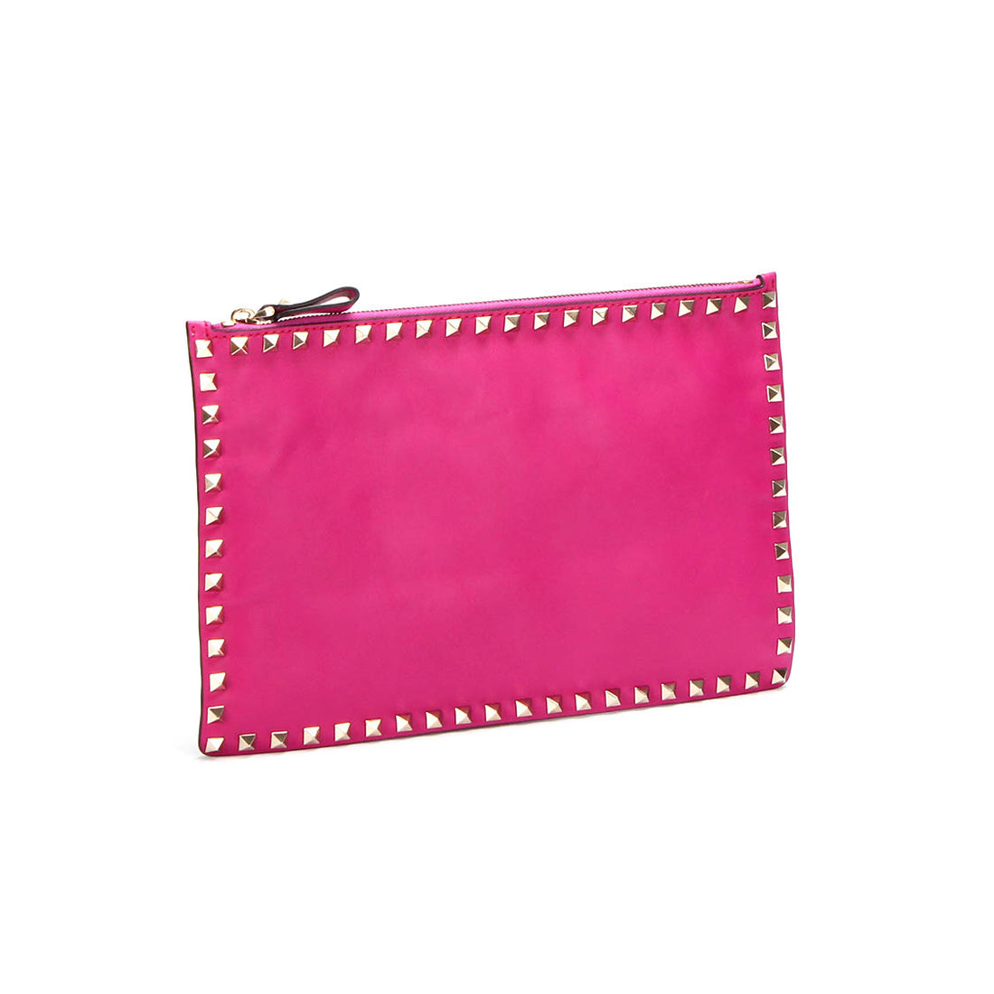 Leather Rockstud Clutch Bag