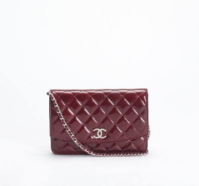 Quilted Patent Wallet on Chain