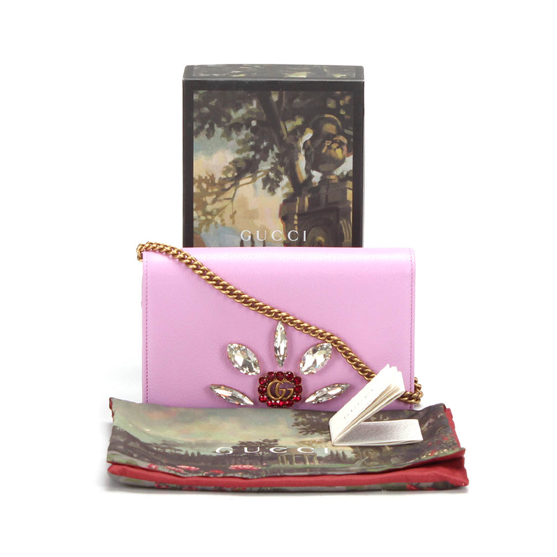 Mini Marquise Crystals GG Wallet on Chain 499782