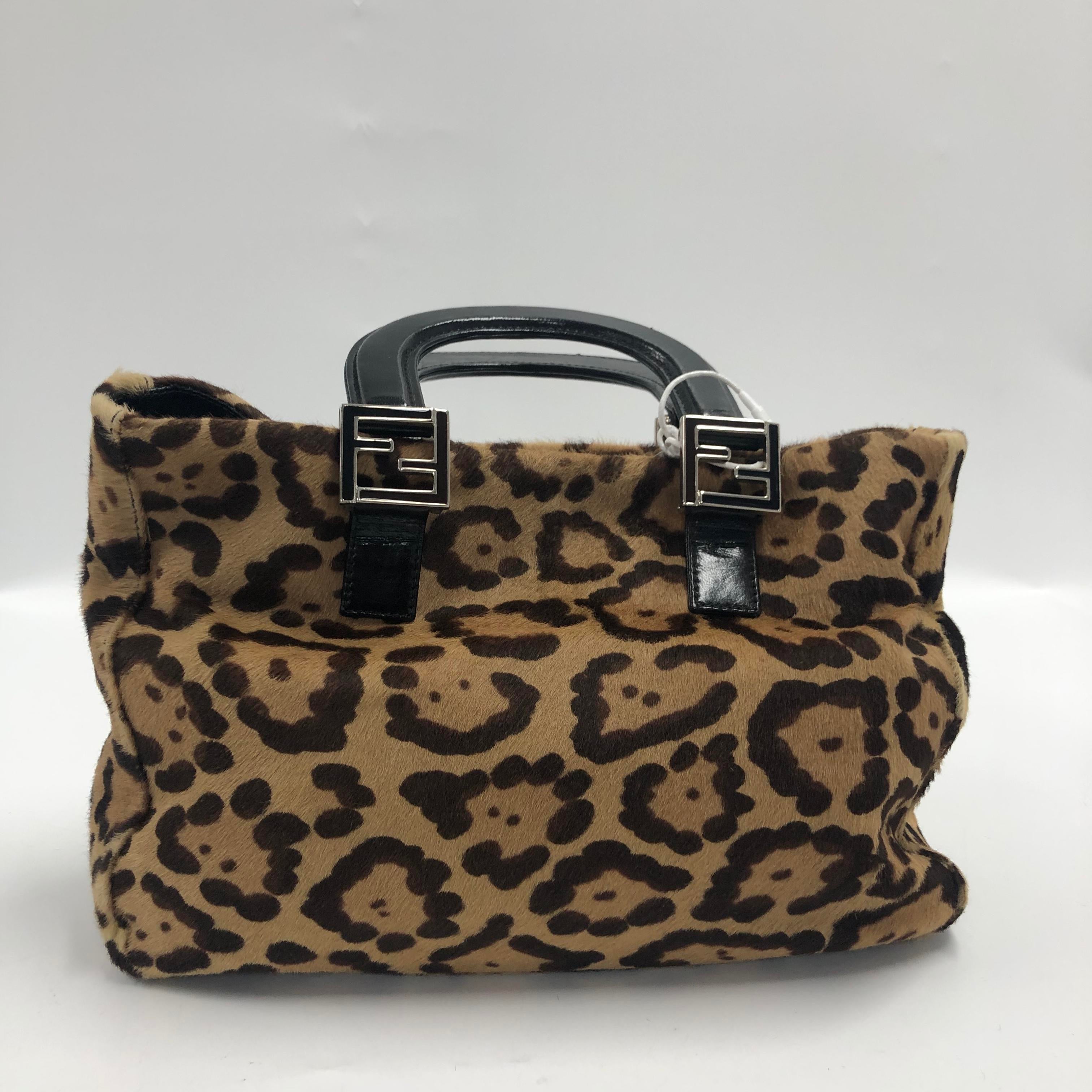 Leopard Print Pony Hair Handbag