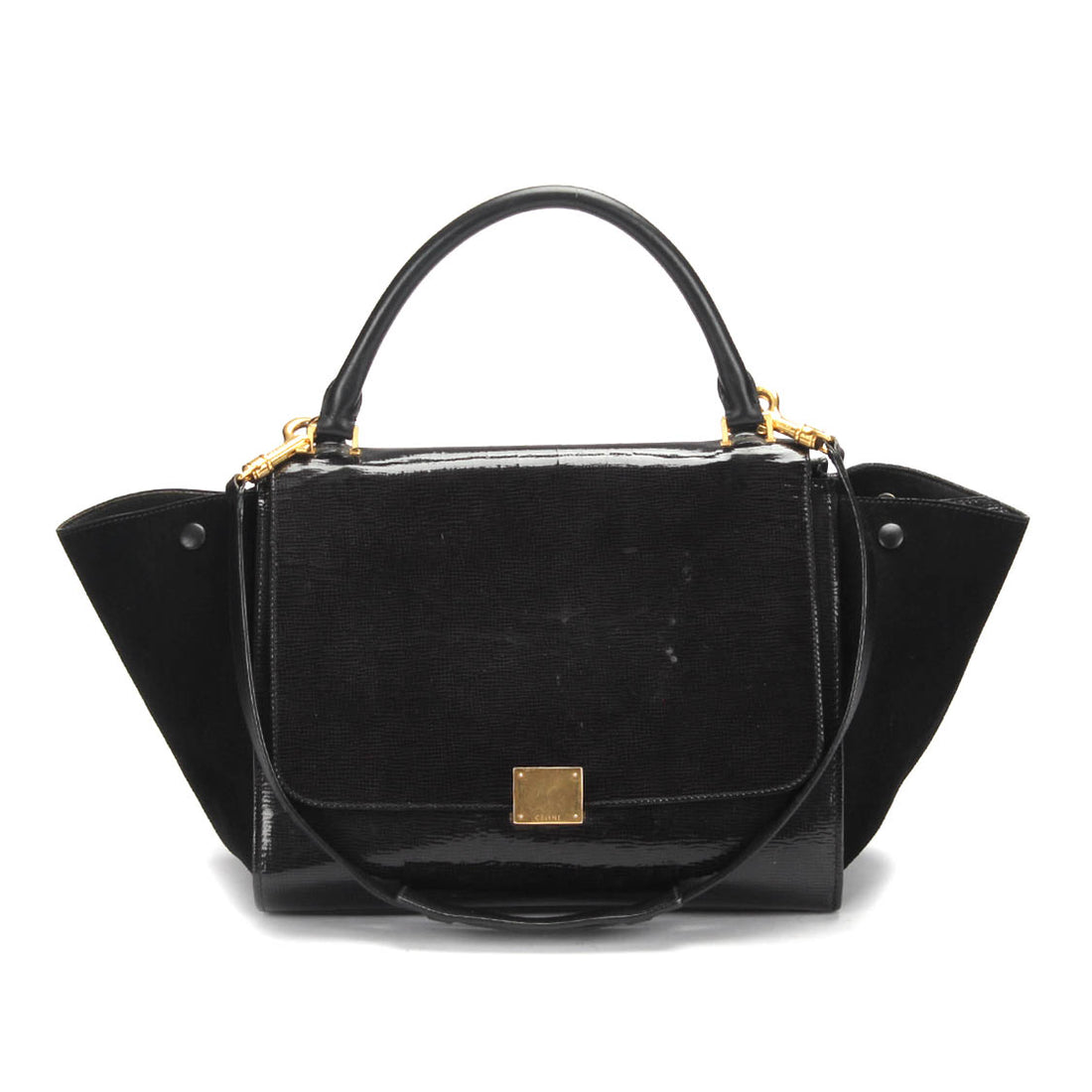 Trapeze Patent Leather Shoulder Bag