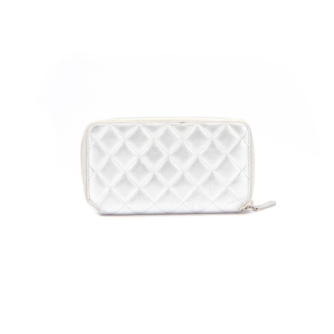 CC Quilted Metallic Zip Around Wallet