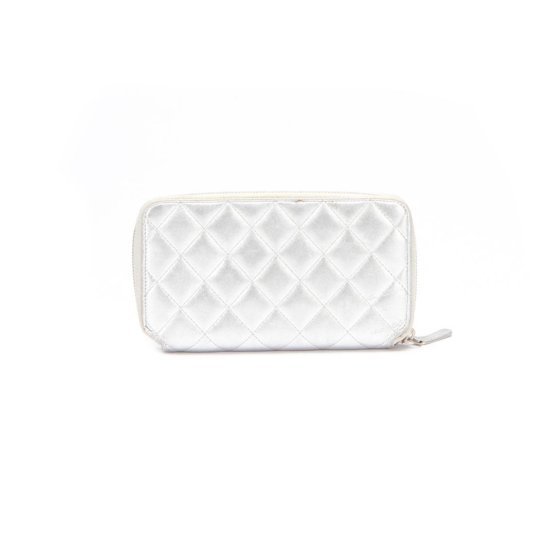 CC Quilted Metallic Zip Around Wallet