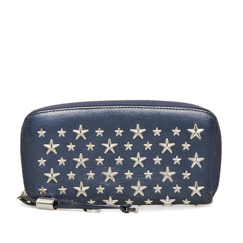 Jimmy Choo Philippa Star Studs Zip Around Long Wallet  Leather Long Wallet 01388L in Fair condition