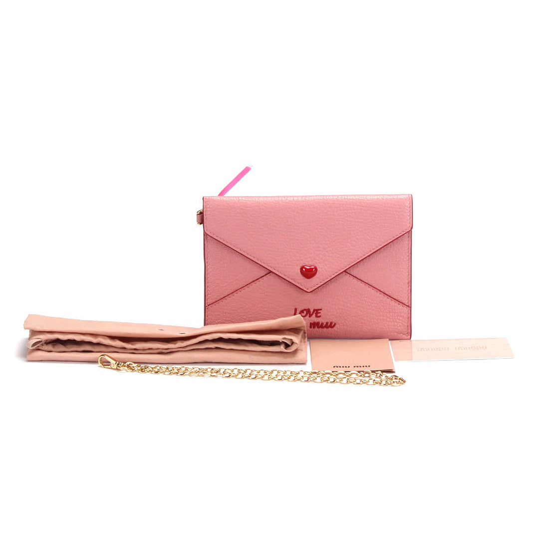 Love Envelope Leather Clutch Bag