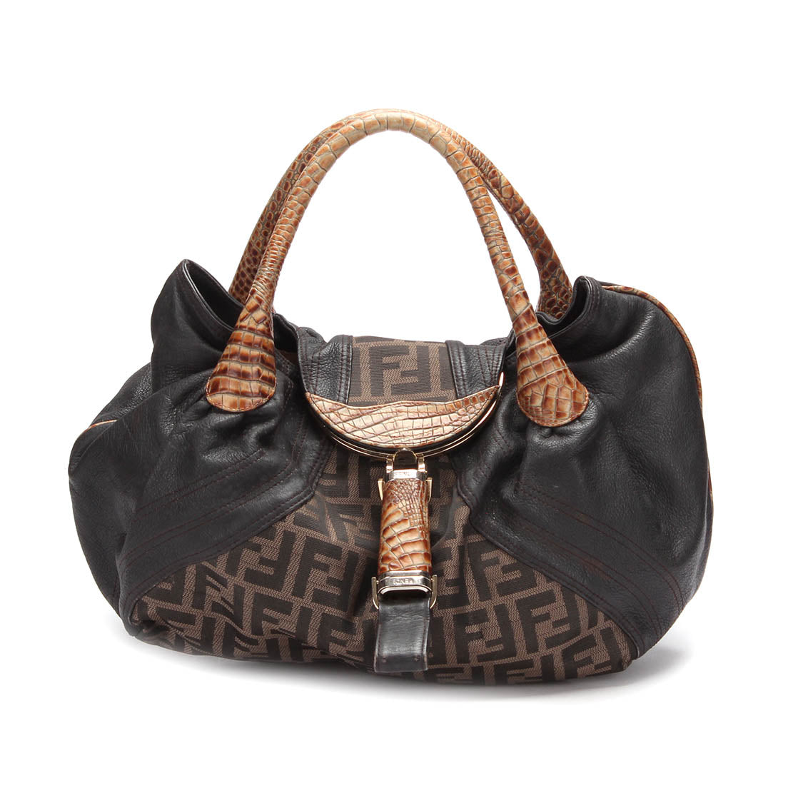 Leather-Trimmed Zucca Spy Bag