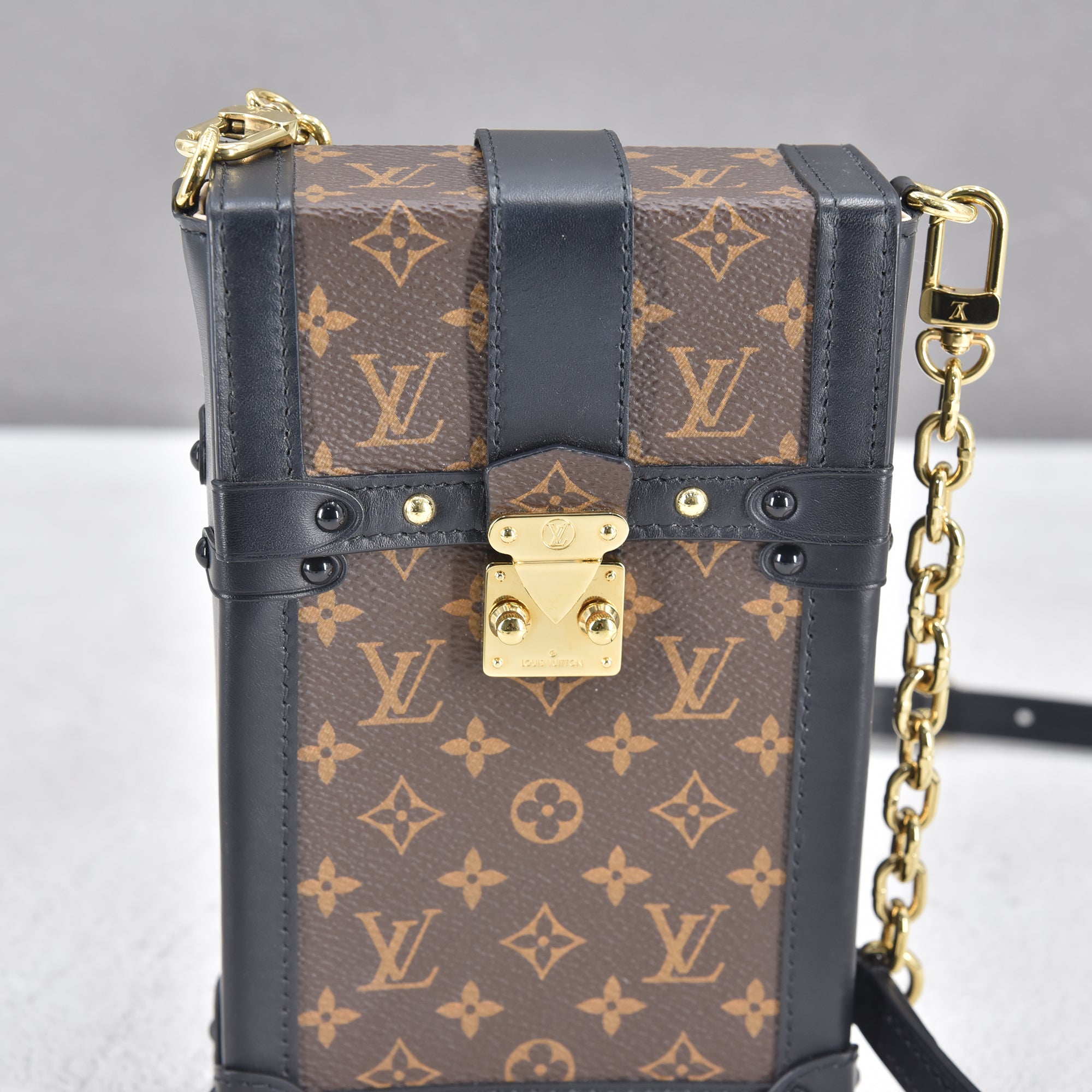 Shop Louis Vuitton Vertical trunk pochette (M63913) by design◇base