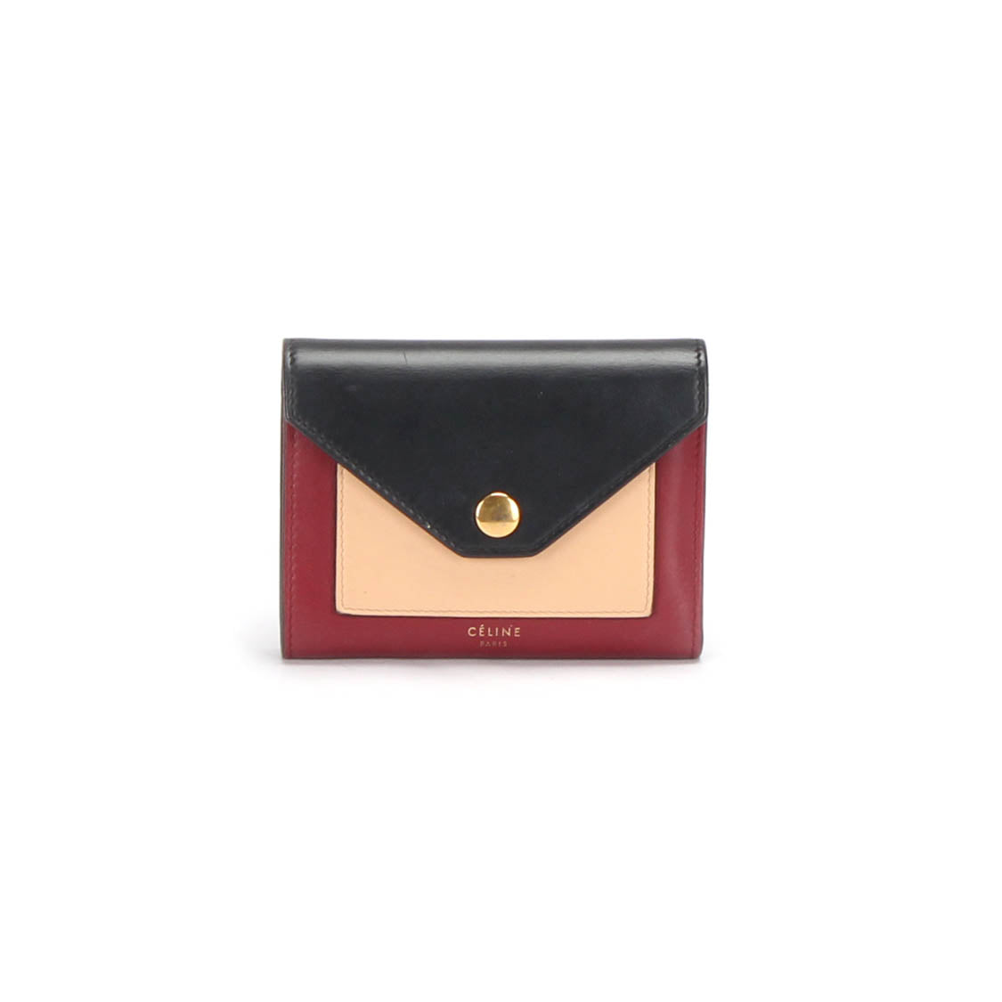 Tri-Color Leather Compact Wallet