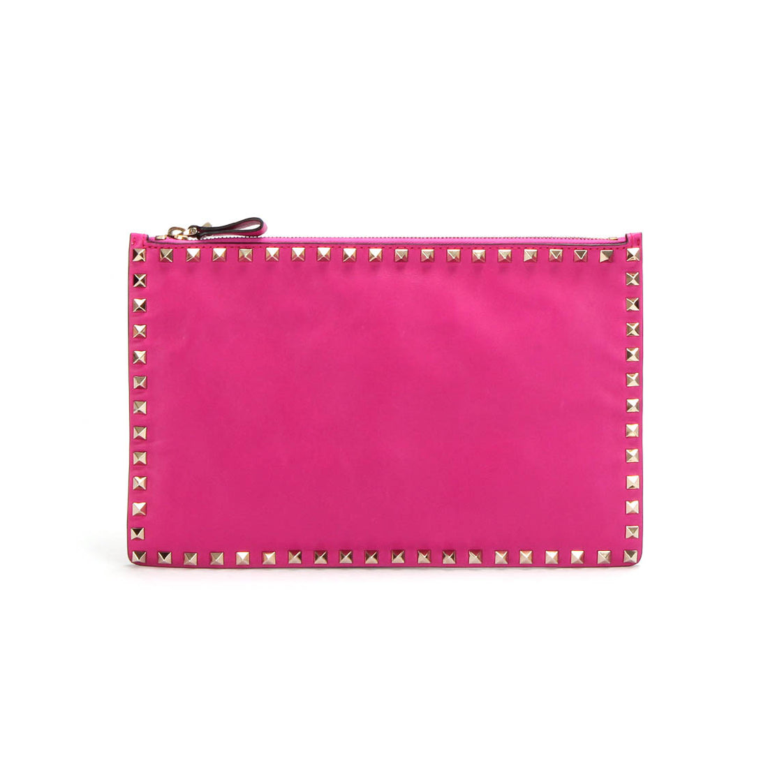 Leather Rockstud Clutch Bag