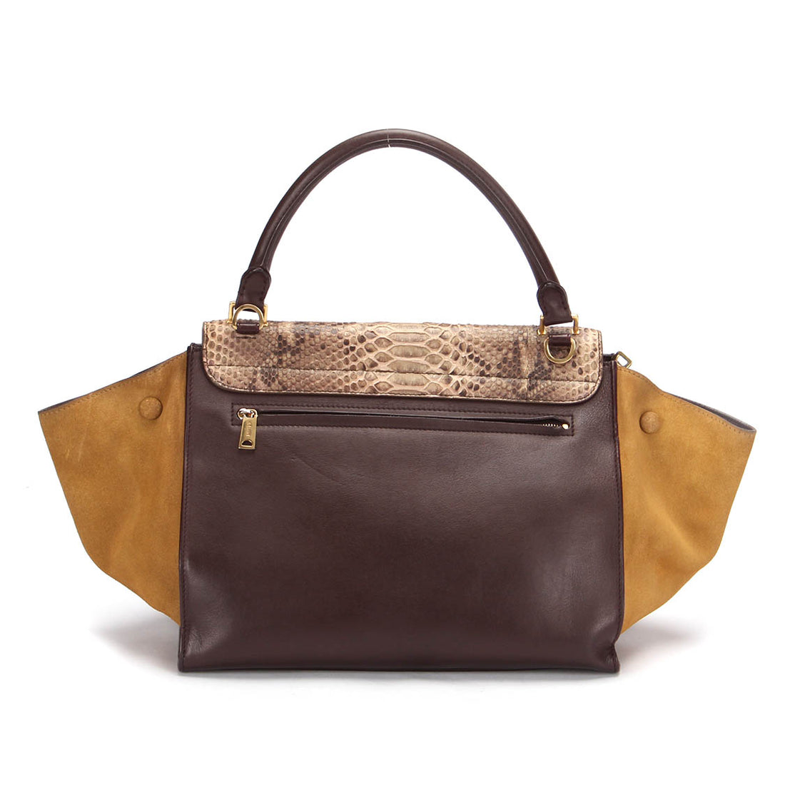 Python Leather Trapeze Bag