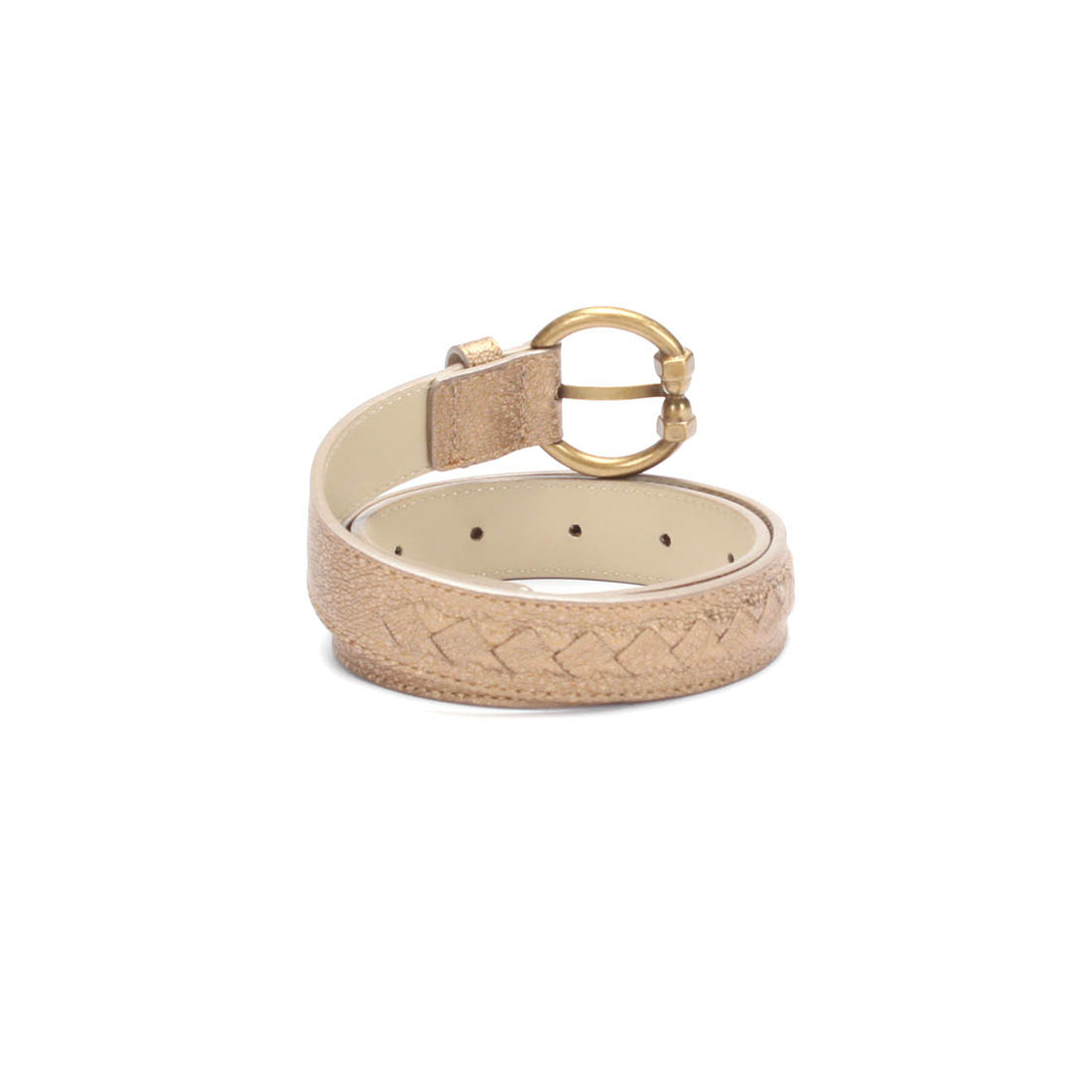 Intrecciato-Trim Leather Belt