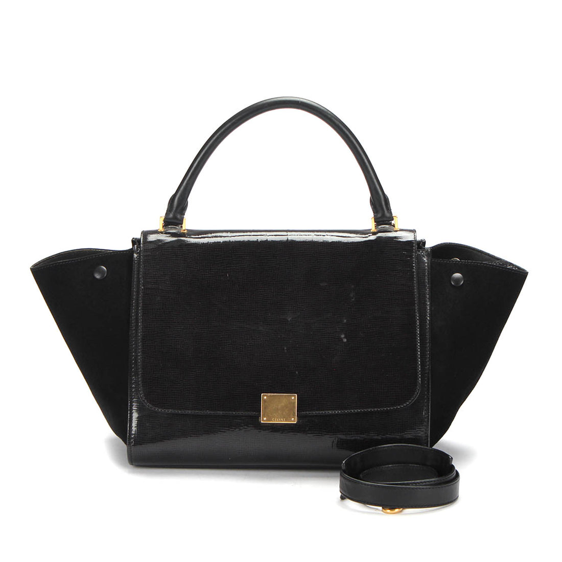 Trapeze Patent Leather Shoulder Bag