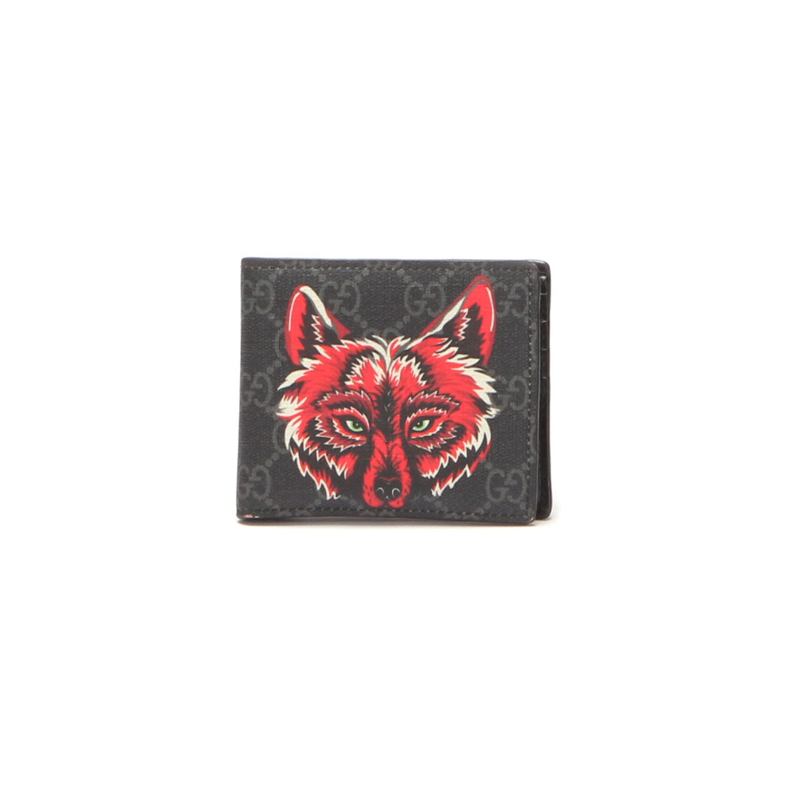 GG Supreme Wolf Print Bifold Wallet 451268