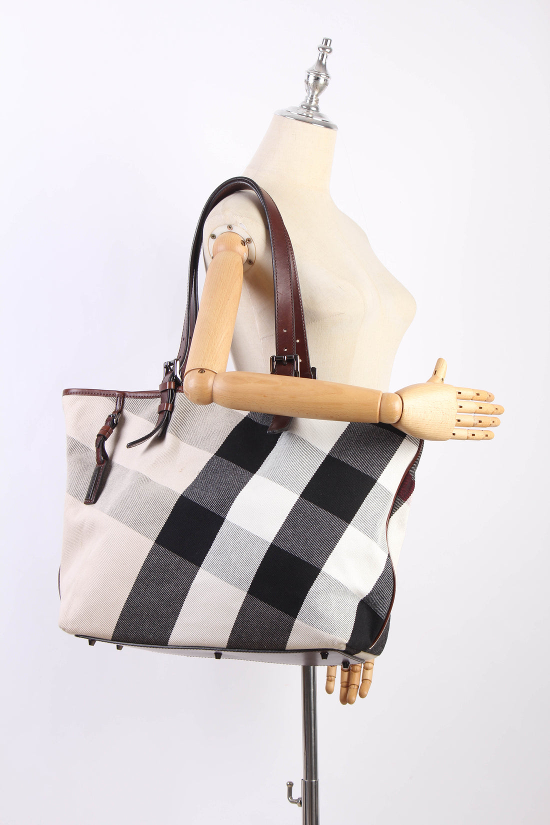 Smoked Check Canvas Tote Bag