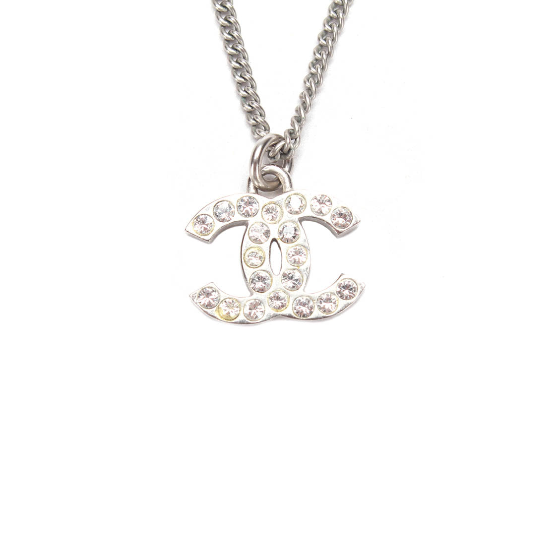 Strass CC Pendant Necklace