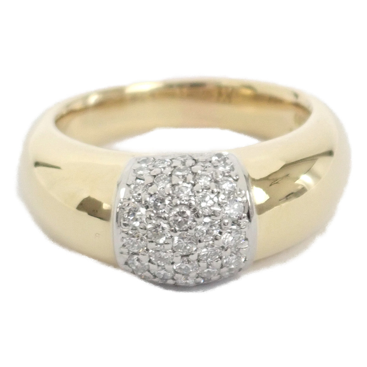 LuxUness  Women's 0.50ct Diamond Ring, Ring Size 13, Design in K18 Yellow Gold/Platinum PT900, Pre-owned in Excellent condition