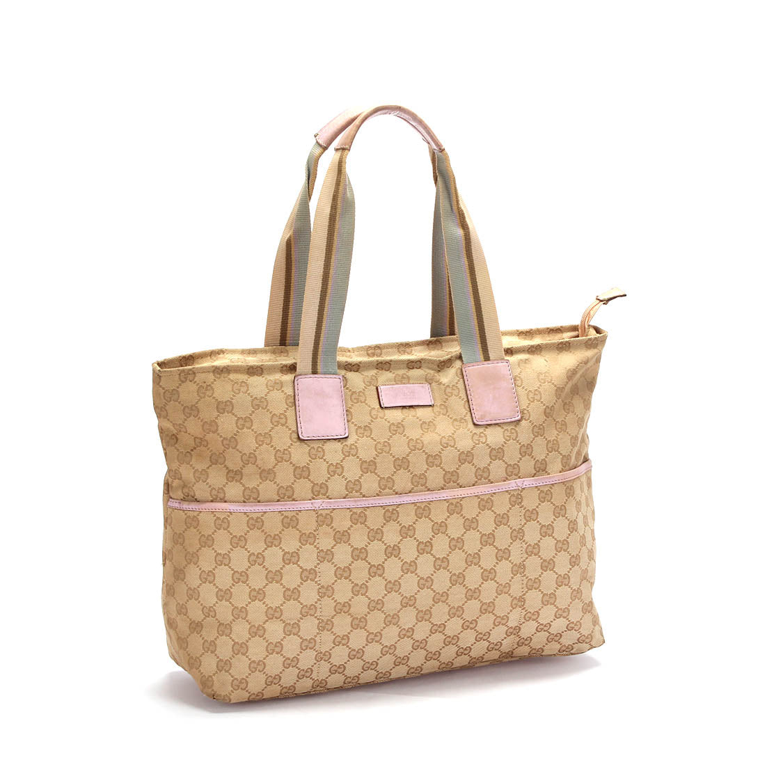 Gucci グッチ GGキャンバス シェリーライン マザーズバッグ Canvas Handbag 155524 in Bad condition