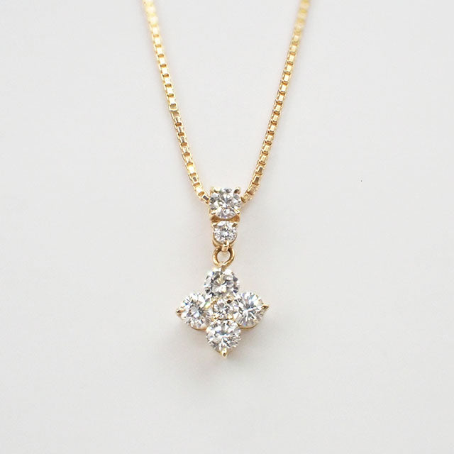 Modern Design Ladies Necklace with 0.7ct Diamond in K18 Yellow Gold - Preowned