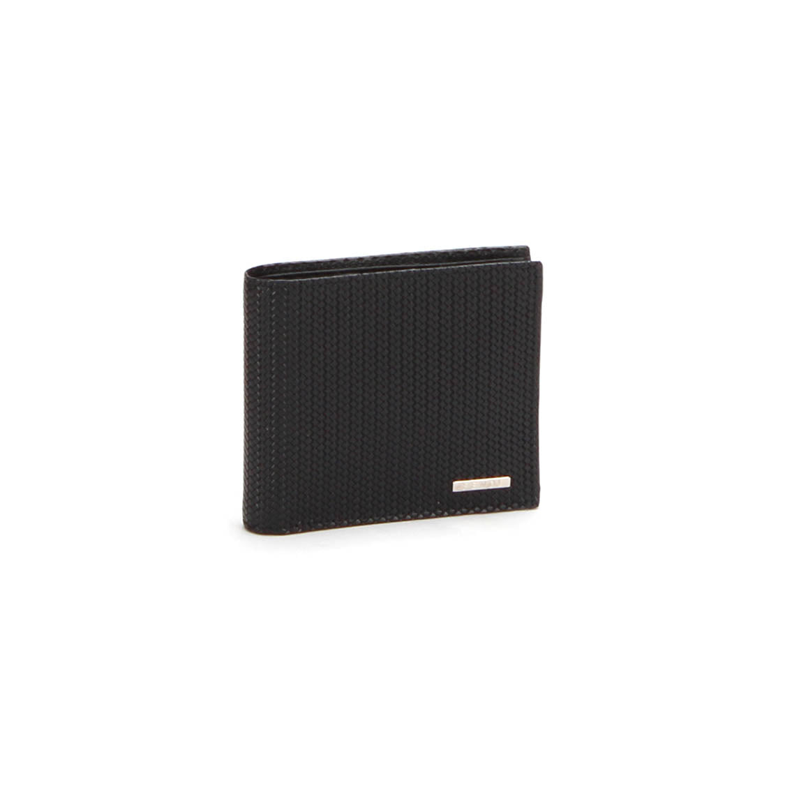 Woven Leather Bi-Fold Small Wallet