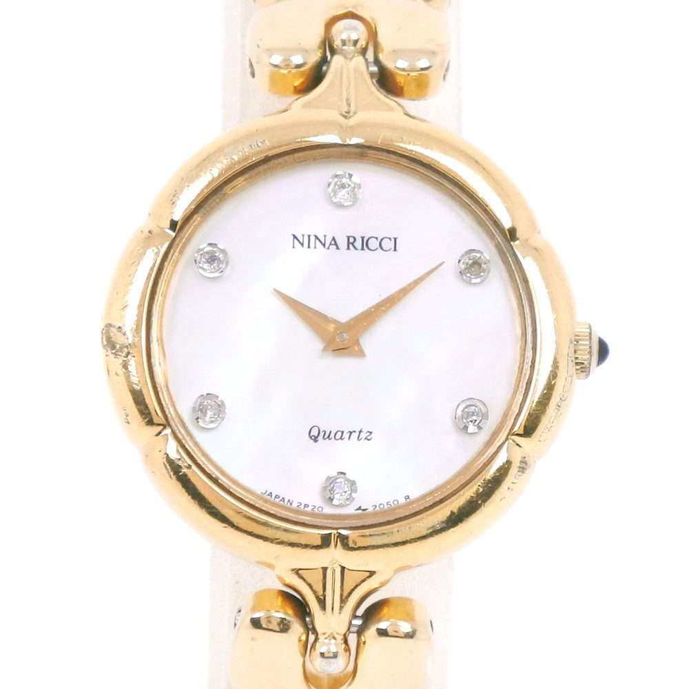 Nina Ricci Gold-Plated Women's Wristwatch with Quartz and Shell Dial 2P20-0500 [Pre-owned] 2P20-0500