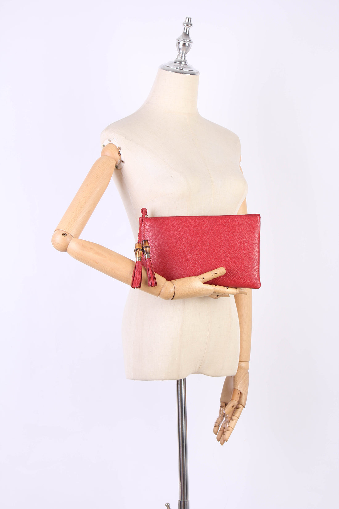 Large Bamboo Leather Clutch Bag 449652