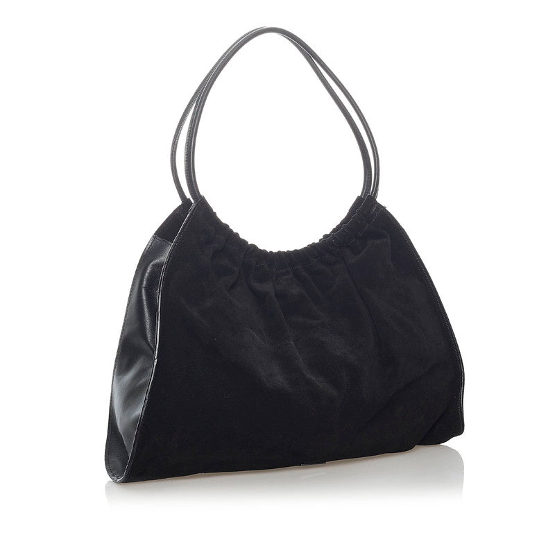 Suede Leather Ring Handle Bag 001 4332