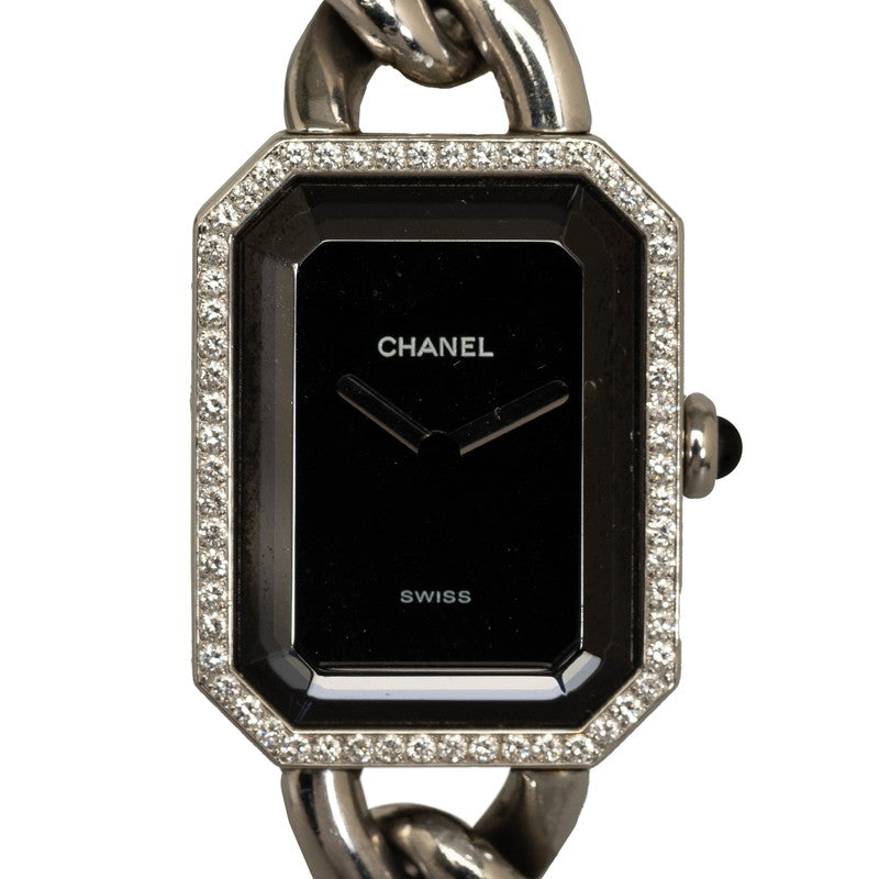 Chanel Premiere Stainless Steel Ladies Quartz Black Dial Wristwatch H2163