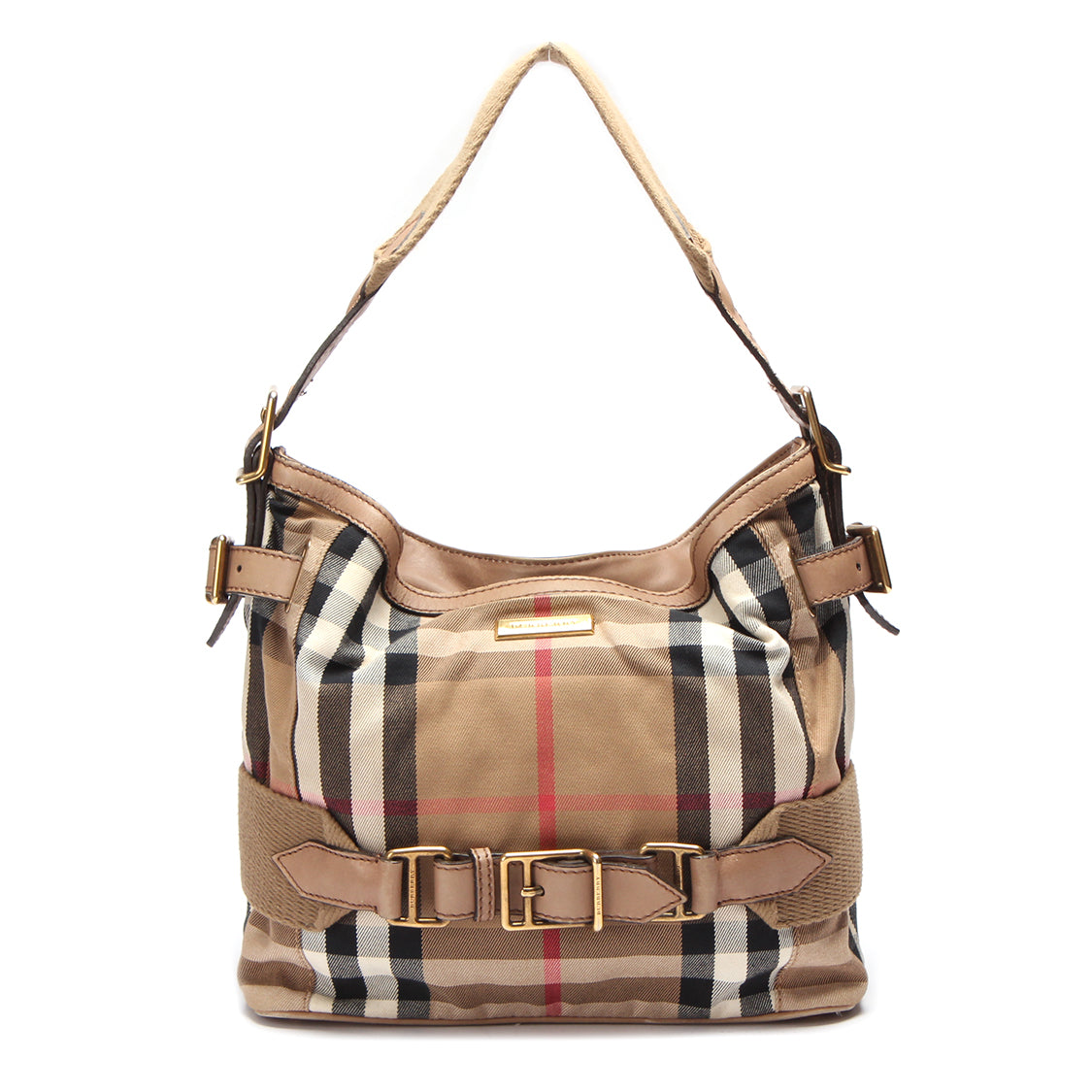 House Check Bridle Hobo Bag