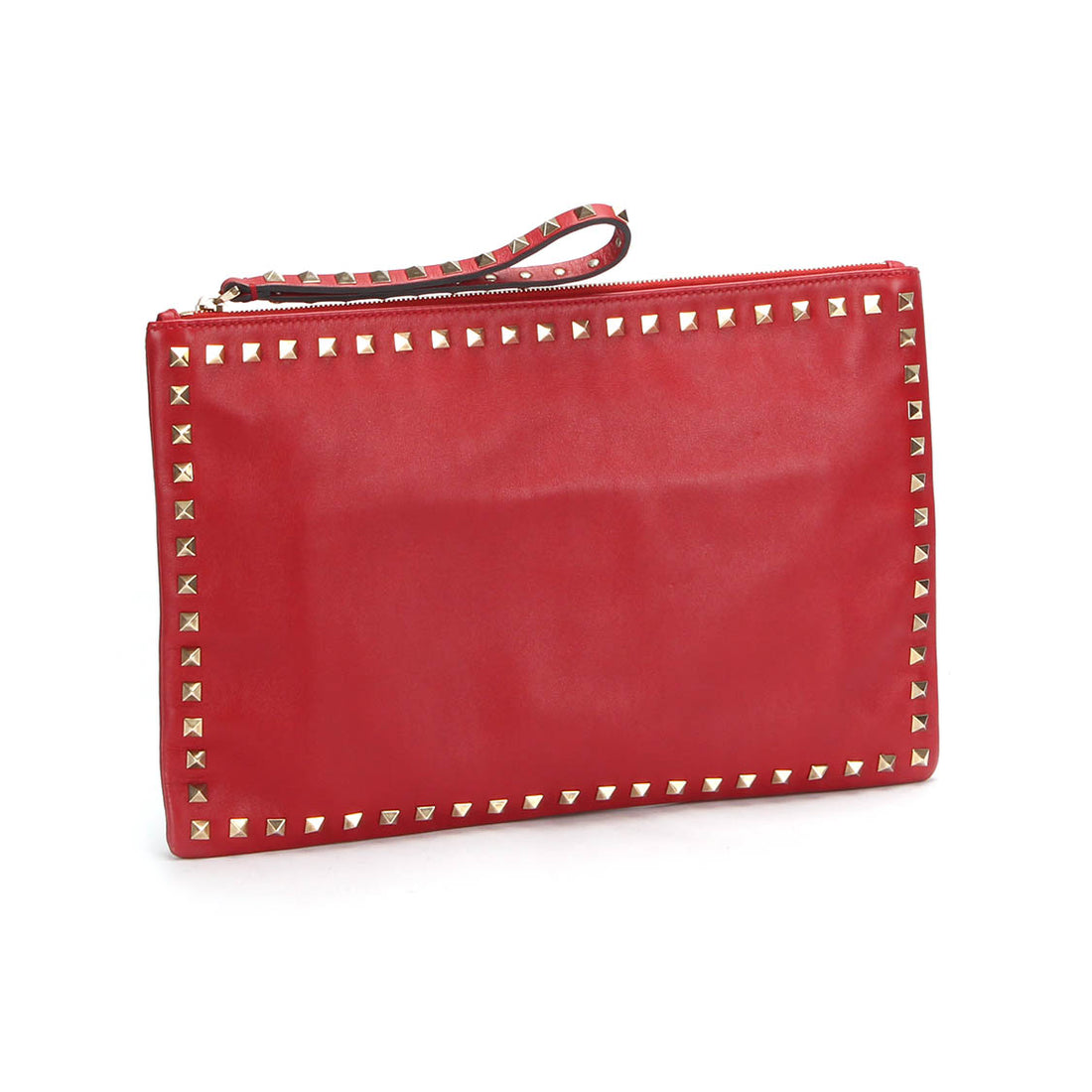 Rockstud Leather Clutch Bag