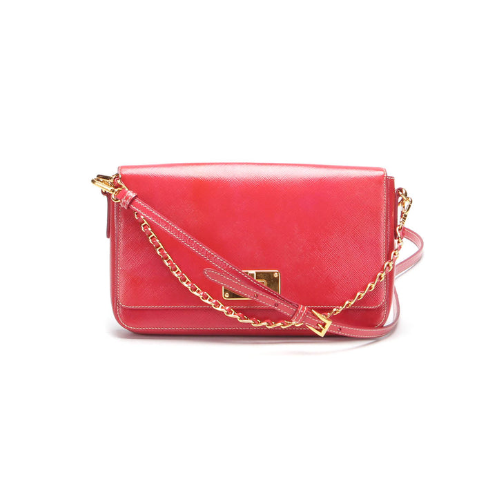 Saffiano Leather Vernice Flap Bag