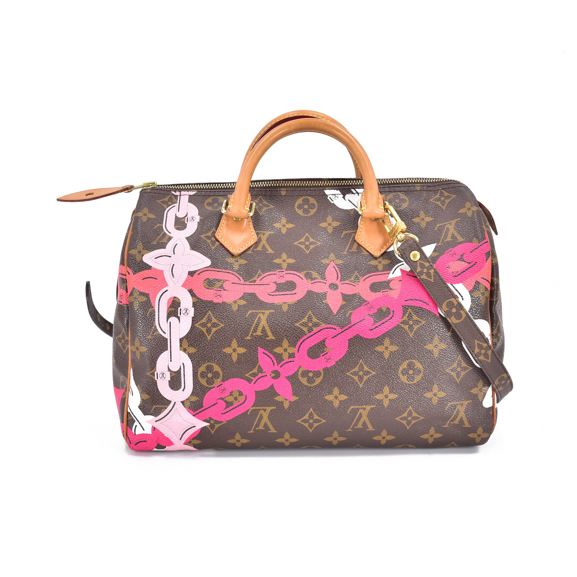 Limited Edition Monogram Chain Flower Speedy 30