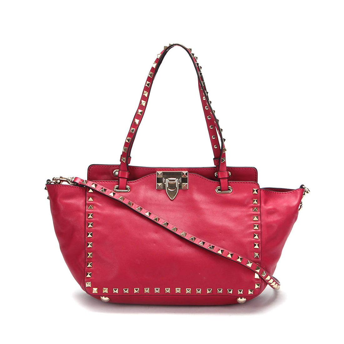 Rockstud Leather Tote Bag