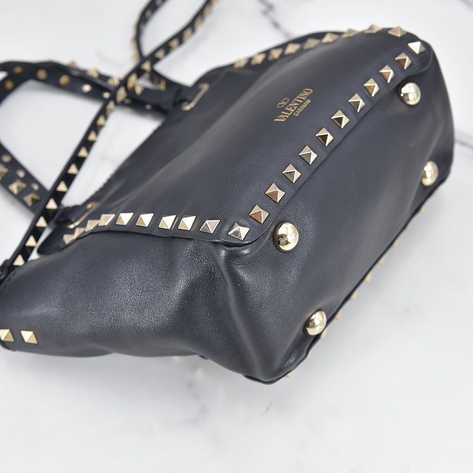 Rockstud Leather Tote Bag