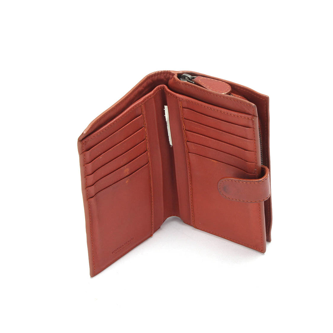 Intrecciato Leather Compact Wallet